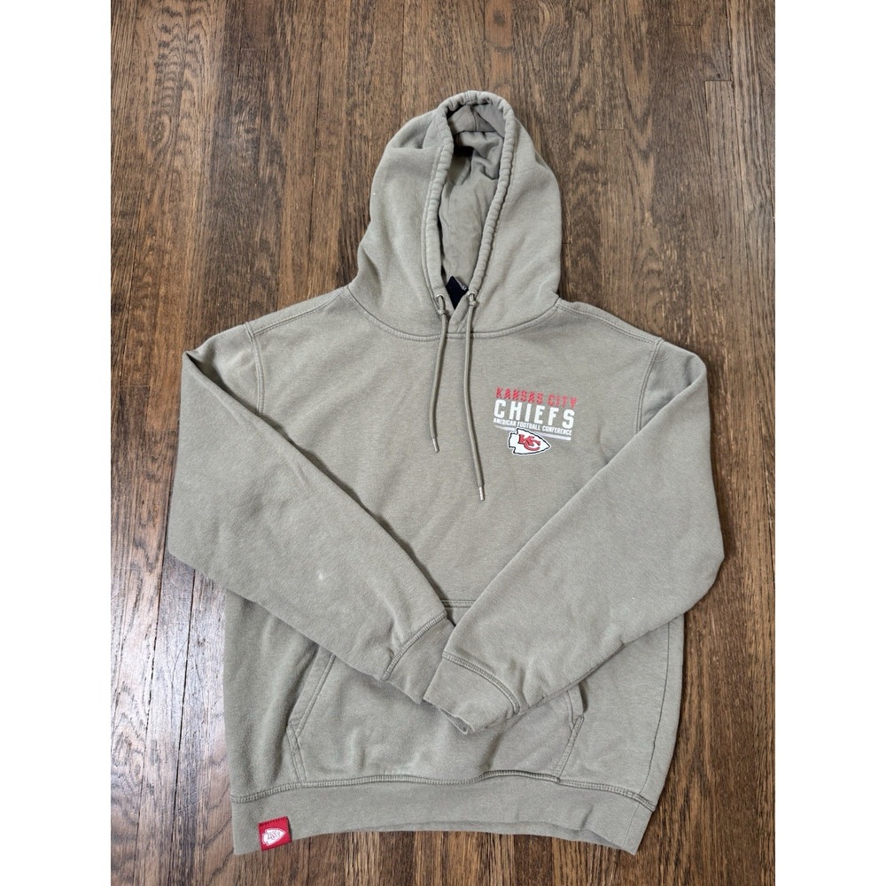 NFL Team Apparel Kansas City Chiefs Hoodie Olive Green Mens Medium Pullover KC